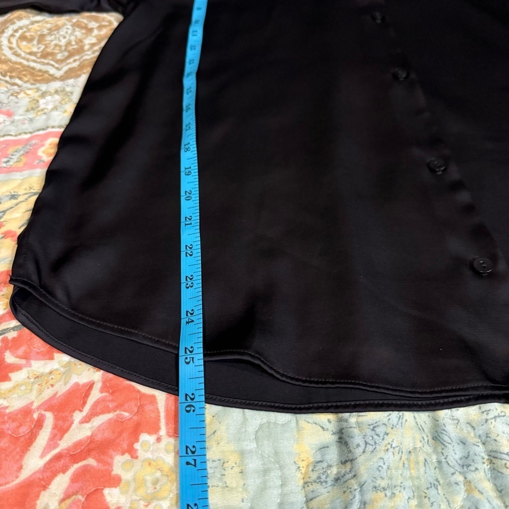 Abercrombie & Fitch Black Satin Button-Down Shirt size M Preppy Business - Picture 9 of 11